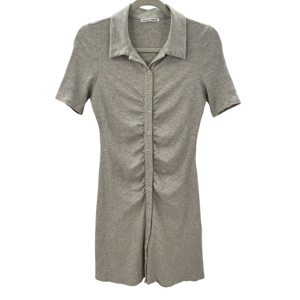 Reformation Lennon Dress Marble L - Picture 3 of 9